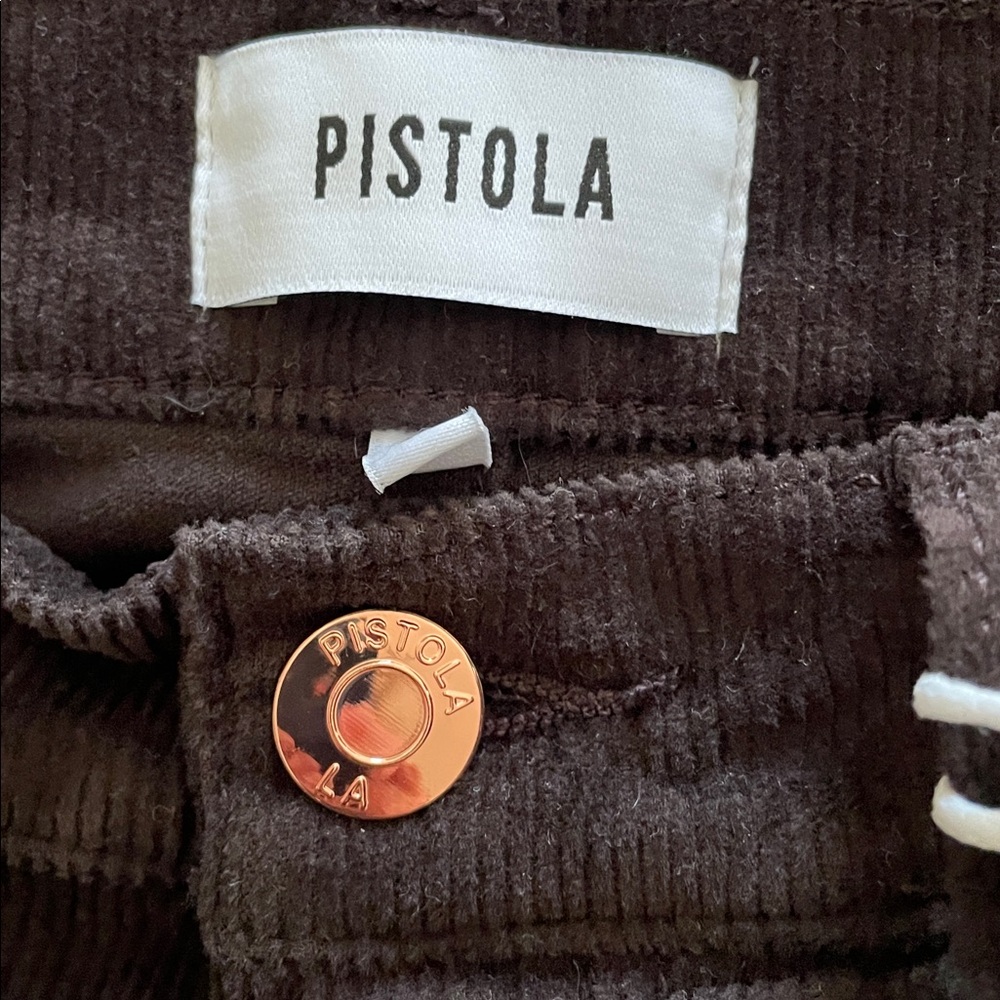 Pistola mocha brown corduroy flared jeans with copper hardware - Picture 10 of 14